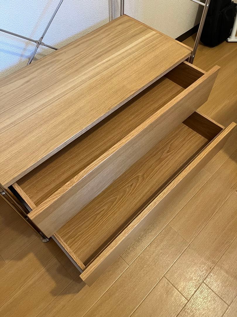 MIJI 無印良品　ステンレスユニットシェルフ・オーク材・ワードローブセット