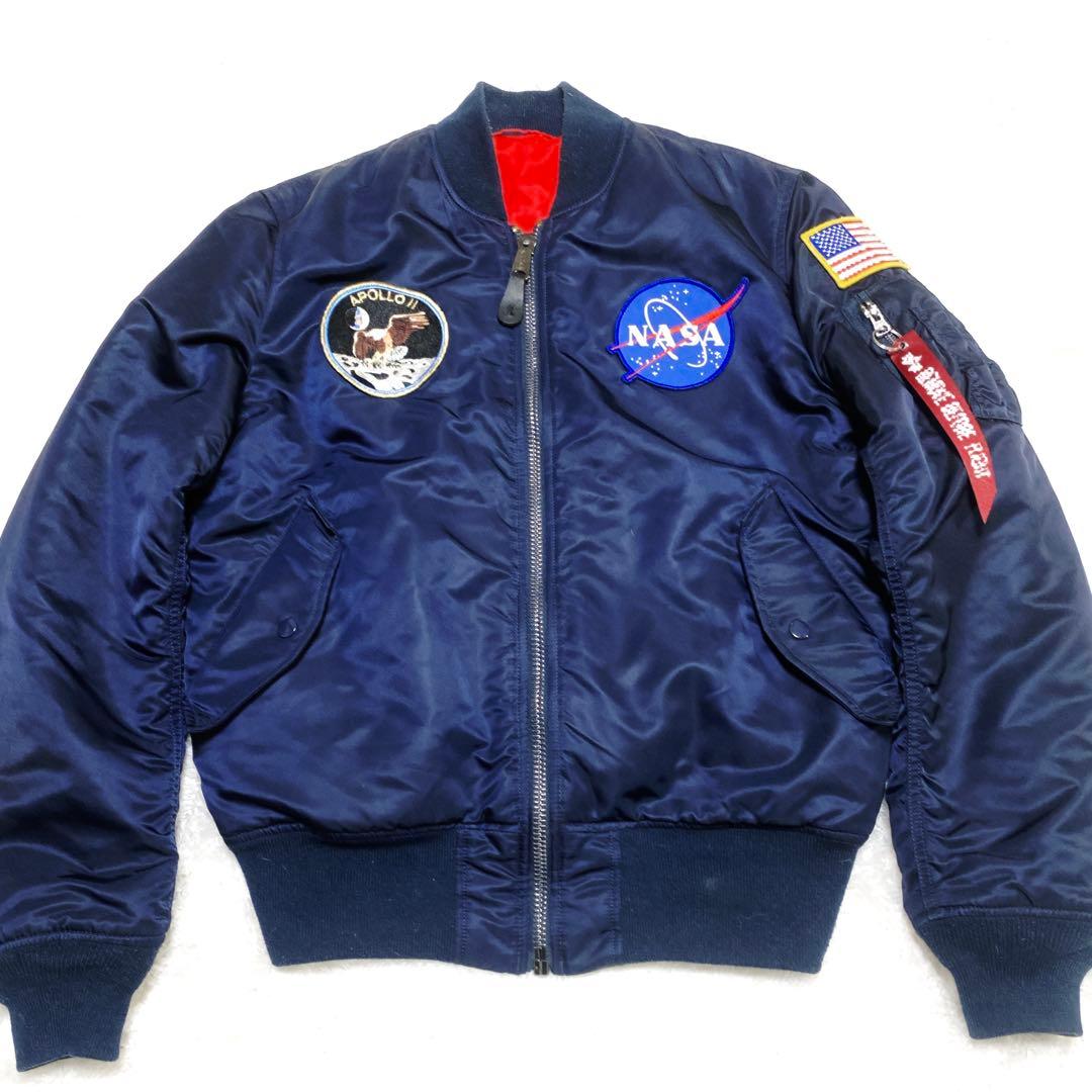 ALPHA MA-1 NASA フライトジャケット リバーシブル ネイビー L
