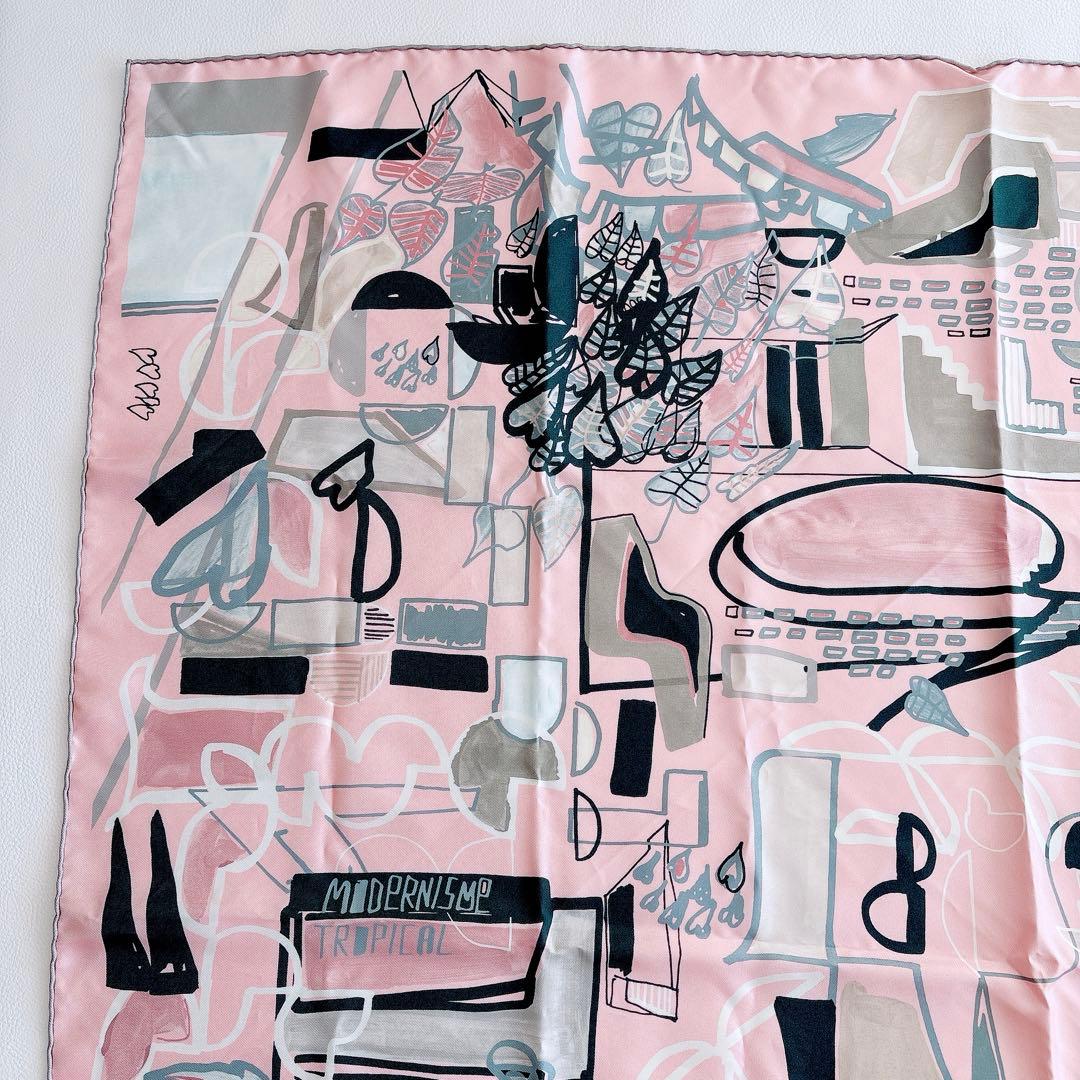 極美品 エルメス HERMES カレ90 スカーフ 熱帯のモダニズム 箱付