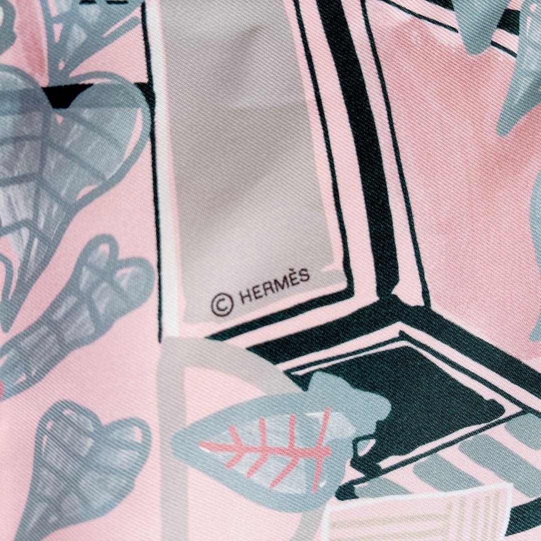 極美品 エルメス HERMES カレ90 スカーフ 熱帯のモダニズム 箱付