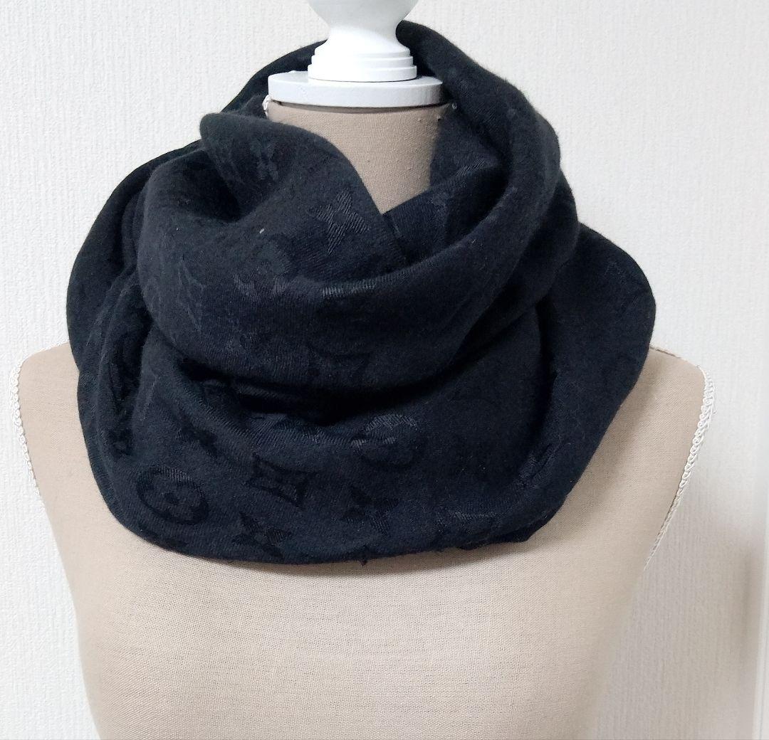 LOUIS VUITTON ルイヴィトン モノグラム ストール ブラック