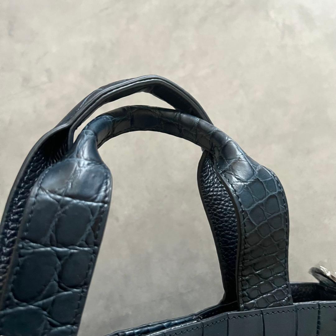 【未使用】 三宝 クロコダイル sampo マット バッグ crocodile