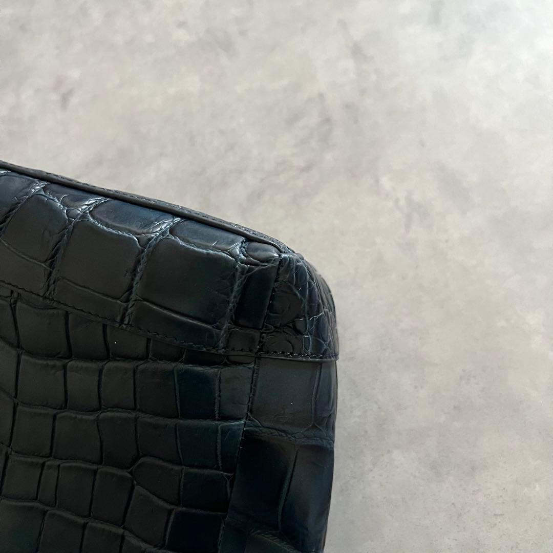 【未使用】 三宝 クロコダイル sampo マット バッグ crocodile