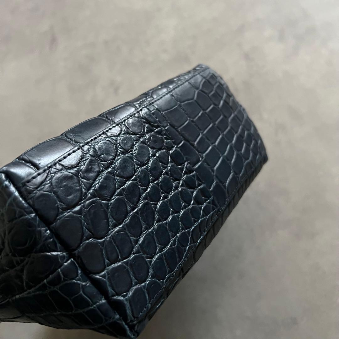 【未使用】 三宝 クロコダイル sampo マット バッグ crocodile