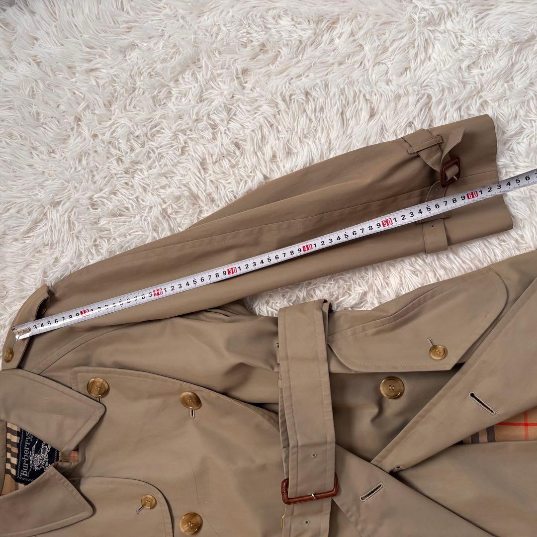 【美品】バーバリー　トレンチコート　メンズ　　ベルト付き　ベージュ　M