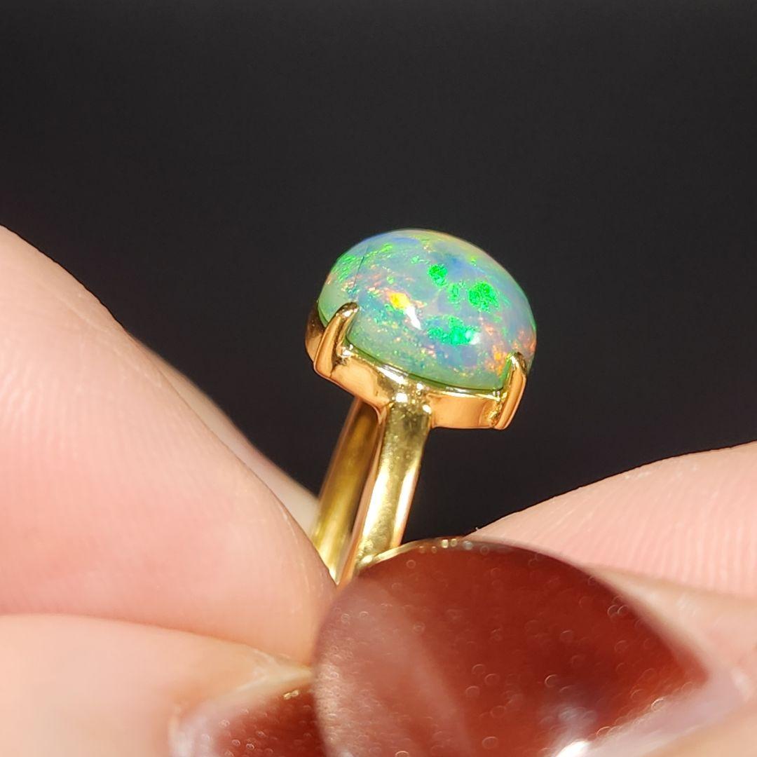 天然【新品】オパール フリーサイズリング silver925 ★ 大きめルース