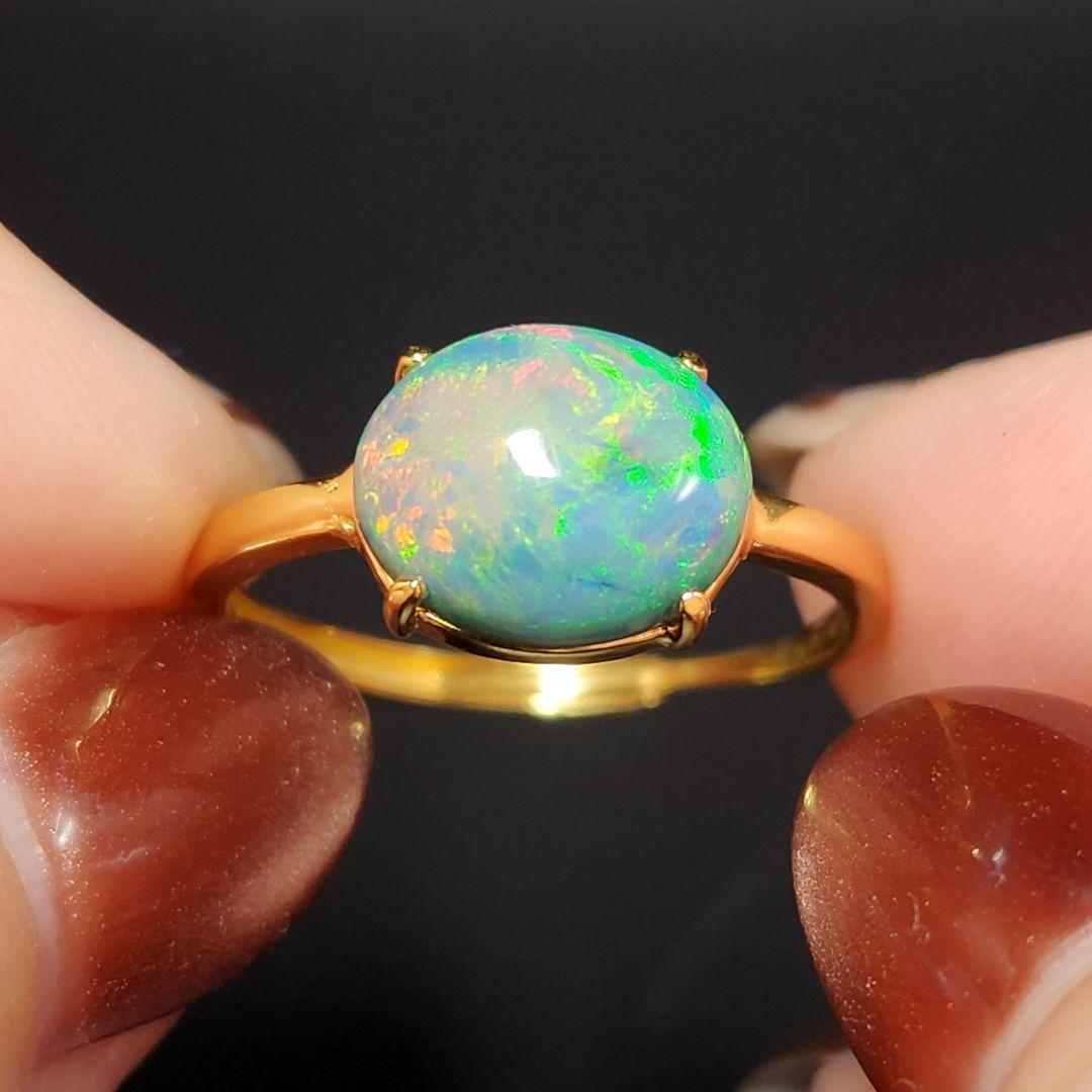 天然【新品】オパール フリーサイズリング silver925 ★ 大きめルース
