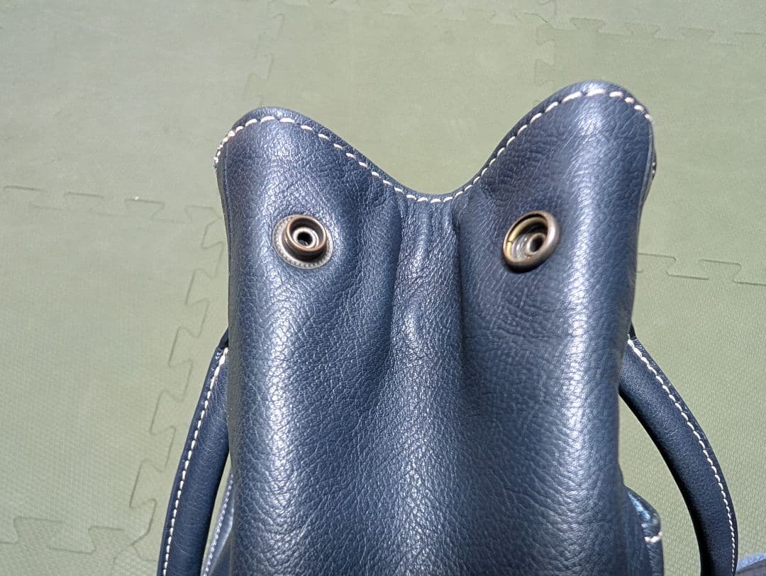 【極美品】マザーハウス トートバッグ 本革 ネイビー 間口2way A4収納可