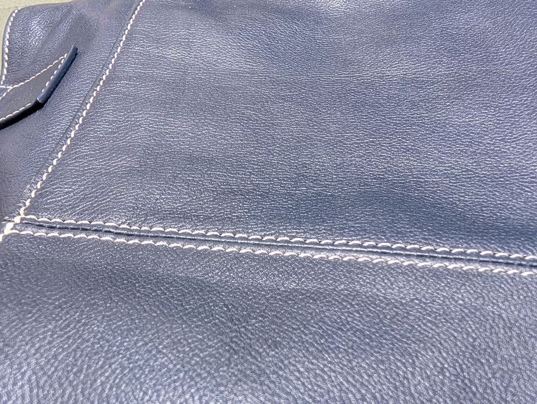 【極美品】マザーハウス トートバッグ 本革 ネイビー 間口2way A4収納可