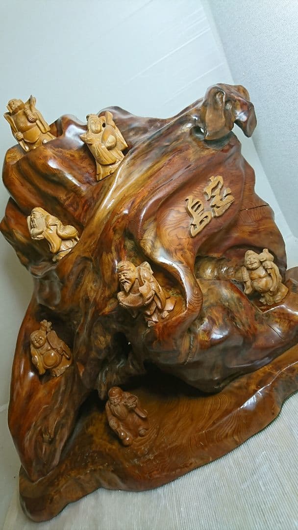 希少　屋久杉 漆塗り 七福神