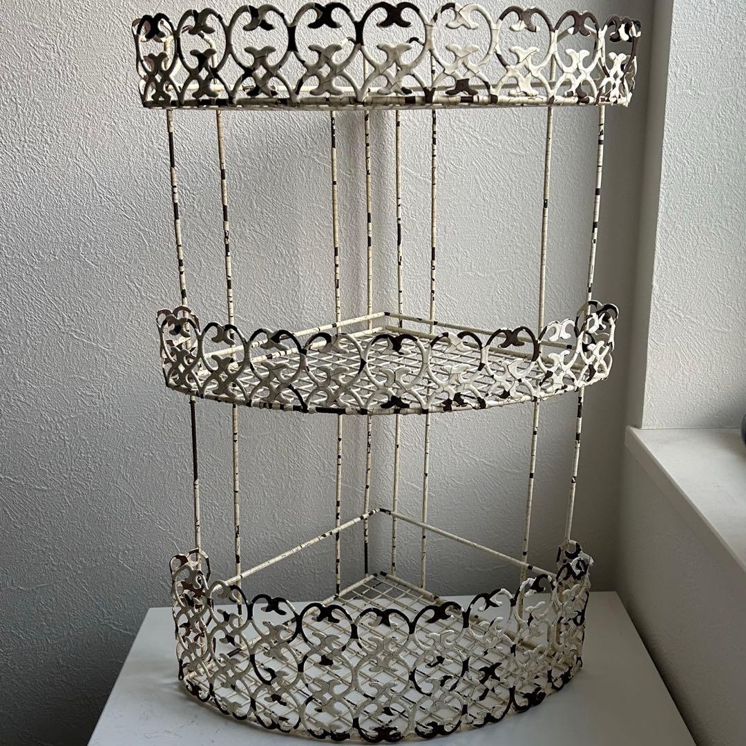 フランスアンティーク　ラック　アイアンラック　ワイヤーラック