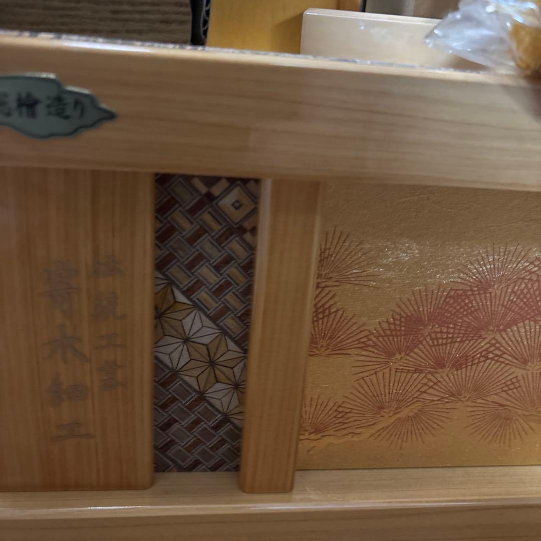 ④五月人形 御飾兜 甲冑師 一久作 屏風 金 畳 収納箱 寄木細工 兜