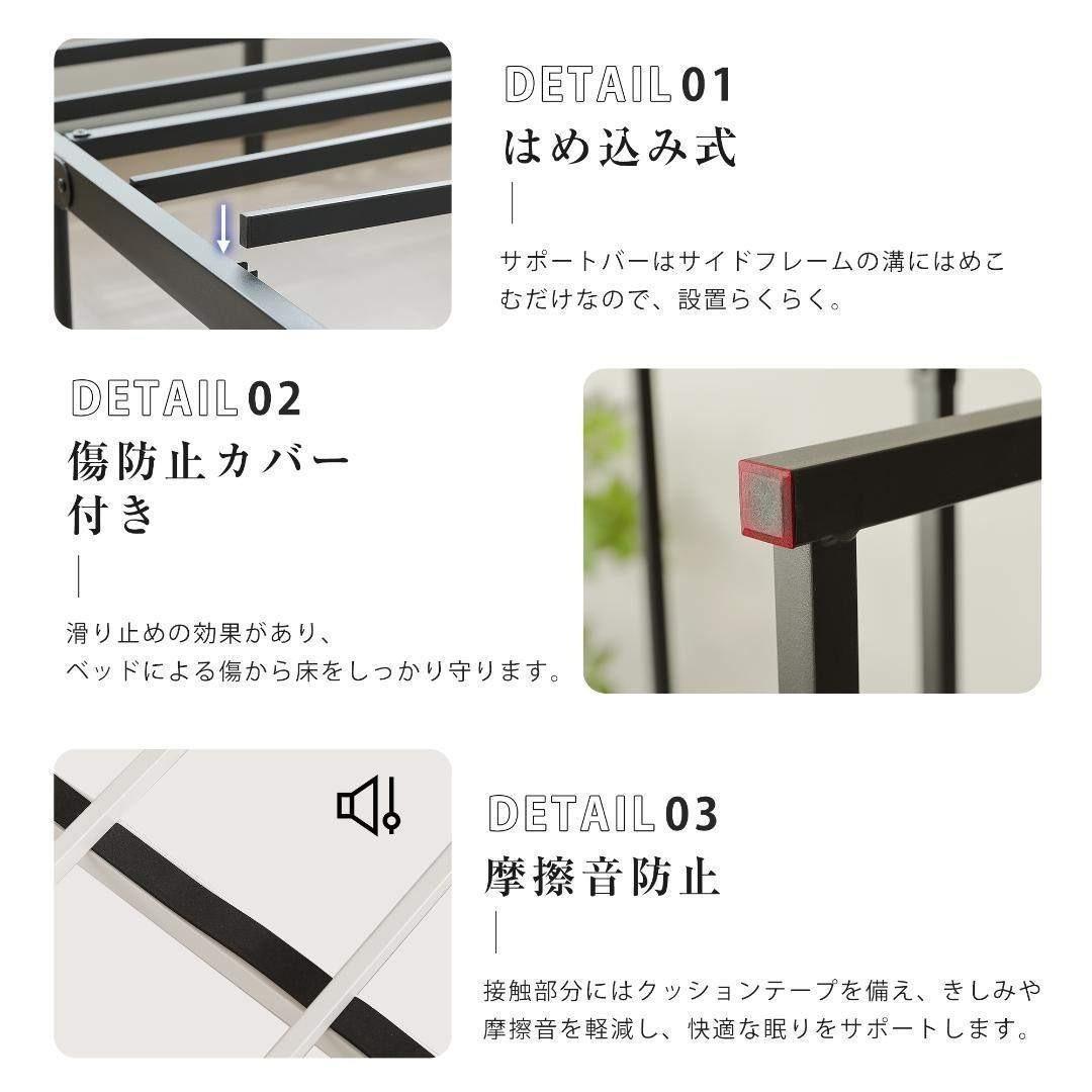 ベッドフレーム ダブル パイプベッド ベッド シンプル 頑丈 通気性 下収納