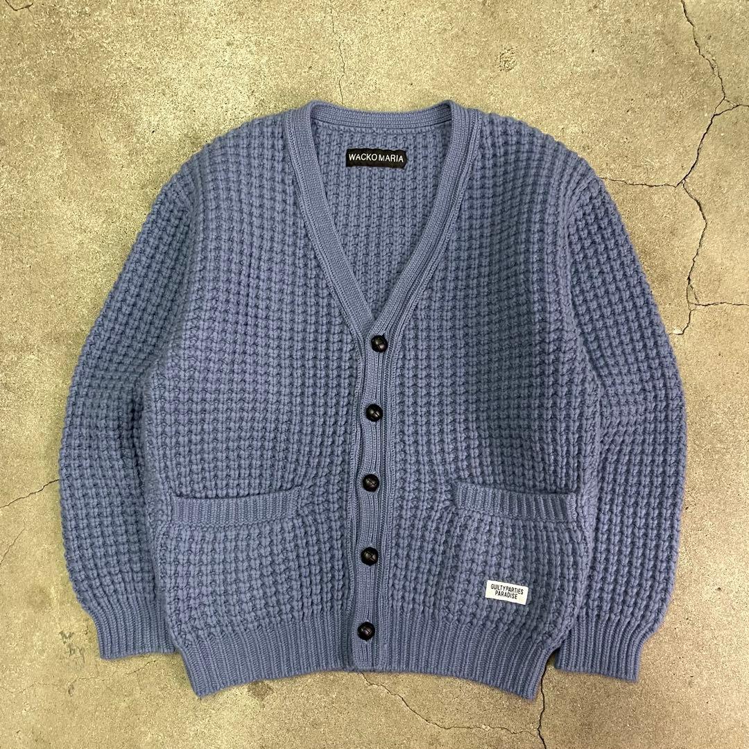 トップス WACKO MARIA WAFFLE KNIT CARDIGAN M