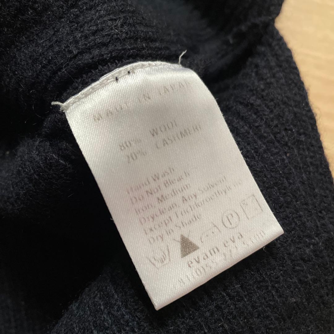 evam eva エヴァムエヴァ ウールカシミヤ クルーネックプルオーバーニット