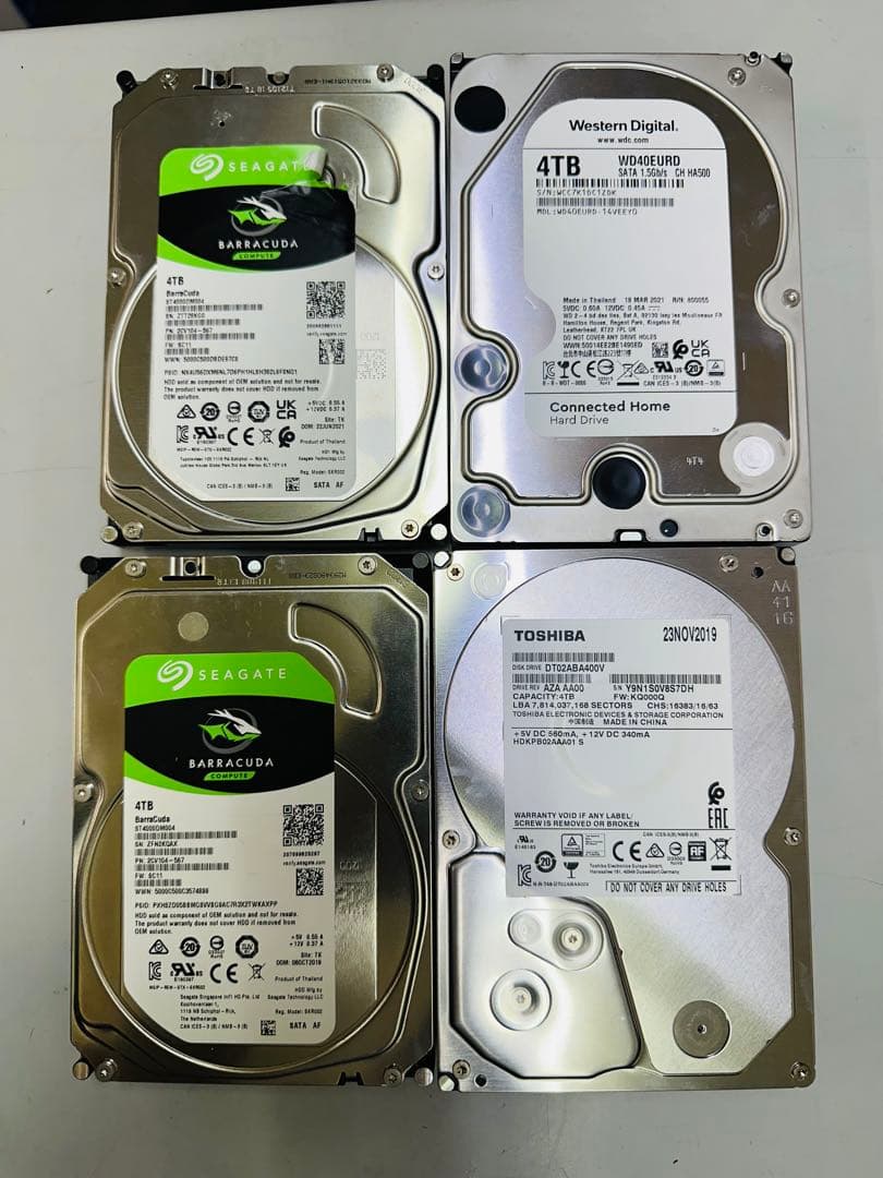 12点セット【ジャンク】3.5インチHDD/4TB*12個