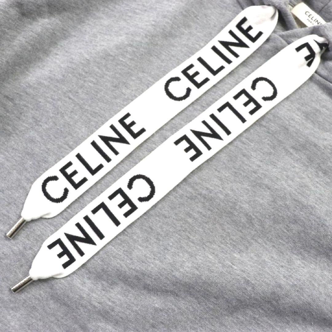 CELINE ルーズ フーディー / コットンフリース　メンズパーカー　グレー
