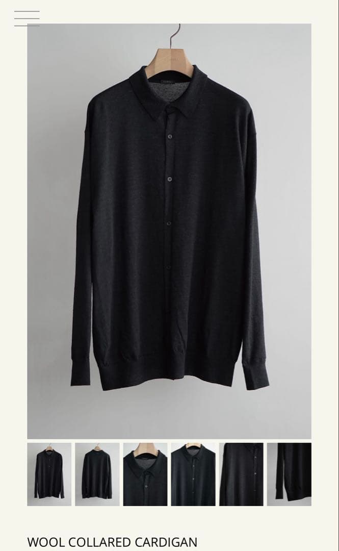 トップス comoli WOOL COLLARED CARDIGAN 3