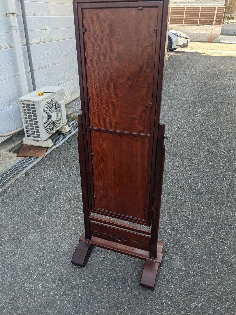 無垢　姿見　鏡　ミラー　スタンドミラー　全身鏡　置型