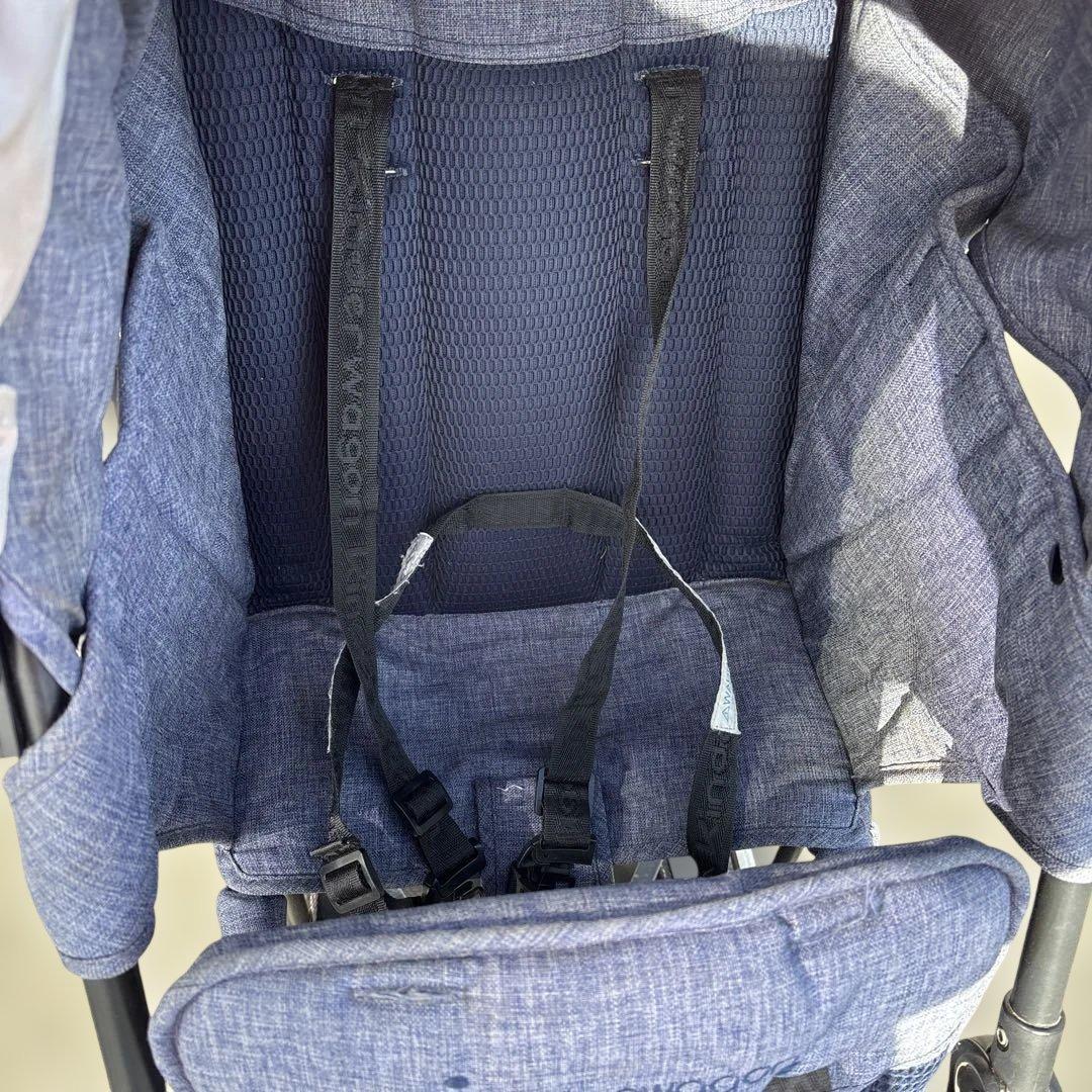 訳有 キンダーワゴン DUOシティHOP2 二人乗りベビーカー　カバー付き