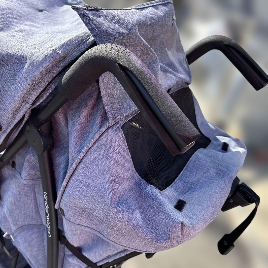 訳有 キンダーワゴン DUOシティHOP2 二人乗りベビーカー　カバー付き