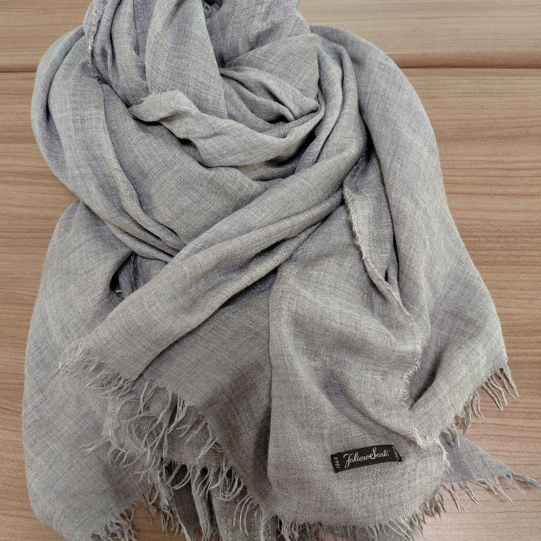 専用です。ファリエロサルティ　アズーラ　グレー ストール フリンジ付き