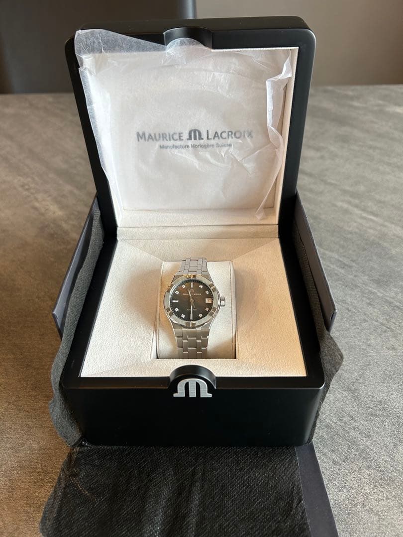 【希少】Maurice Lacroix 自動巻き腕時計 ブラックシェル
