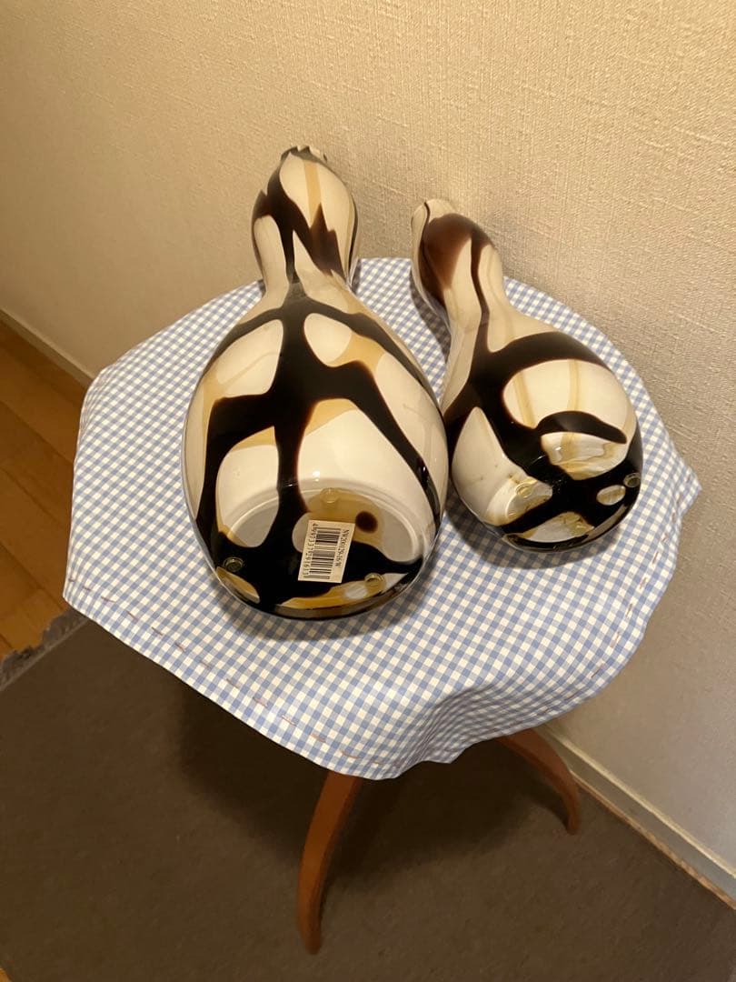 流線型ガラス花瓶セット 2個