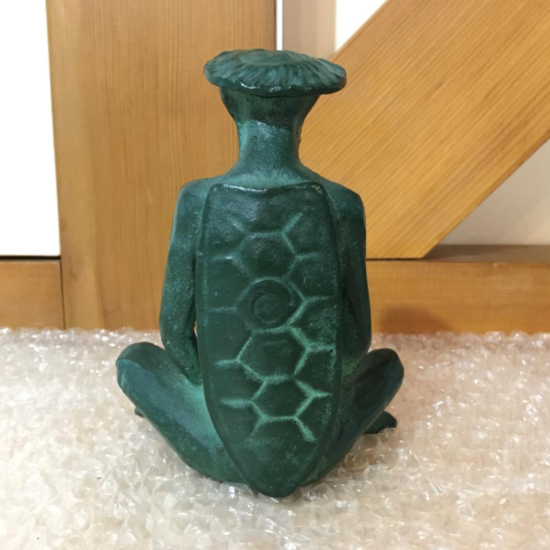 【座禅の河童】河童 カッパ 金属製 置物 古物