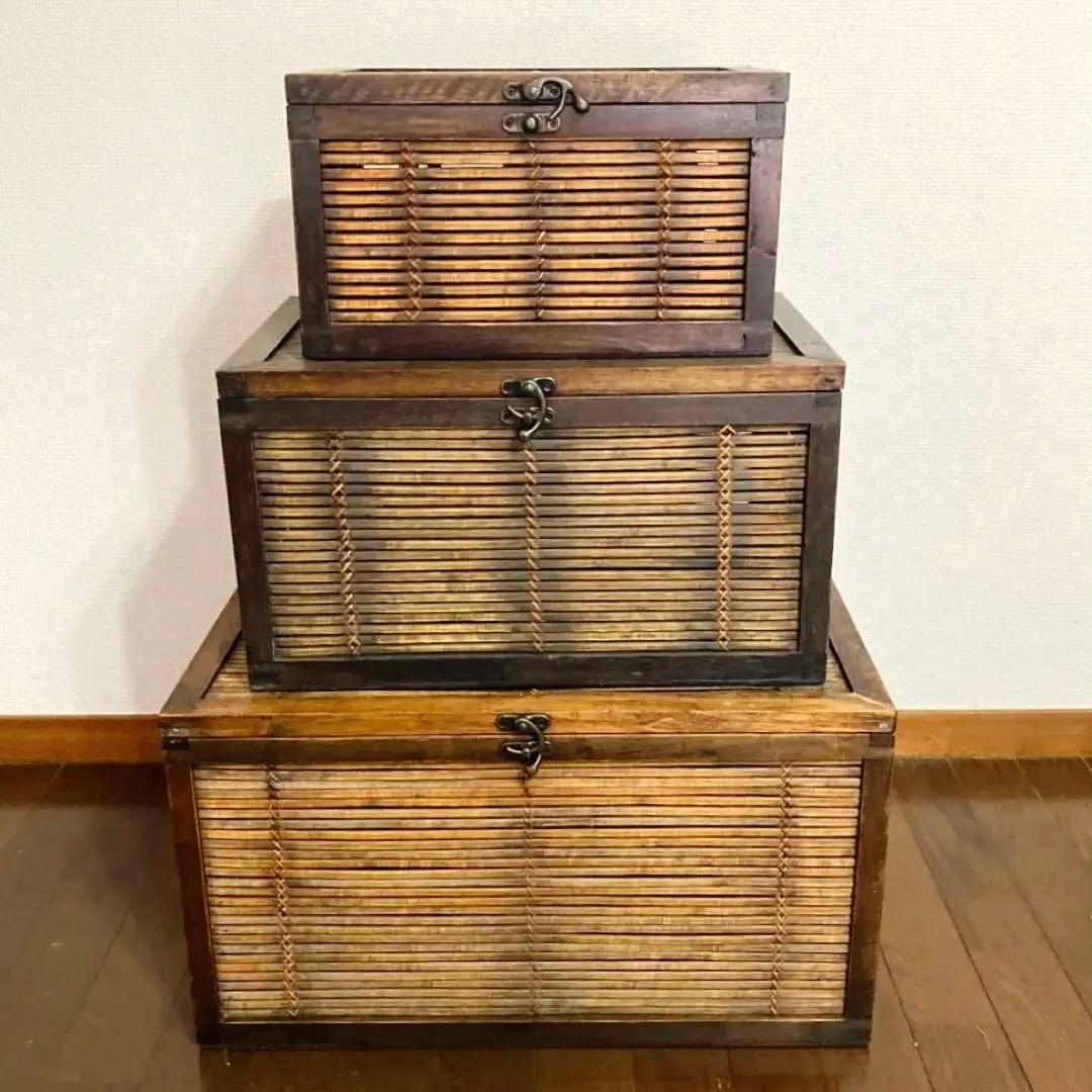 竹カゴ　竹細工　アンティーク