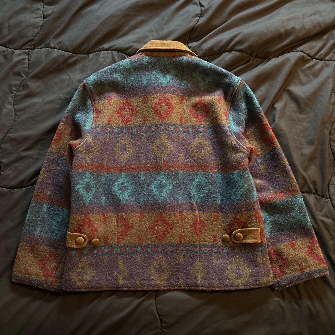 Woolrich　ウールリッチ　USA製　オルテガ柄　90s 革タグ　ウール