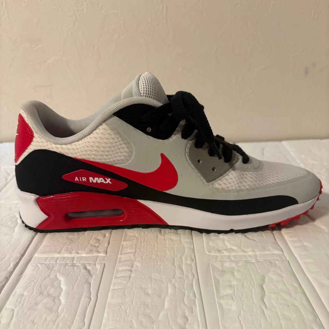 NIKE エアマックス 90G ゴルフシューズ 29cm 白×赤×黒 メンズ