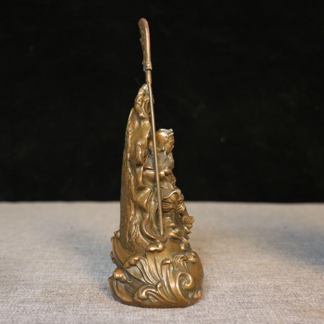 銅器 銅像 武財神 関羽 関二爺仏像 置物 開運 風水 招財 工芸品