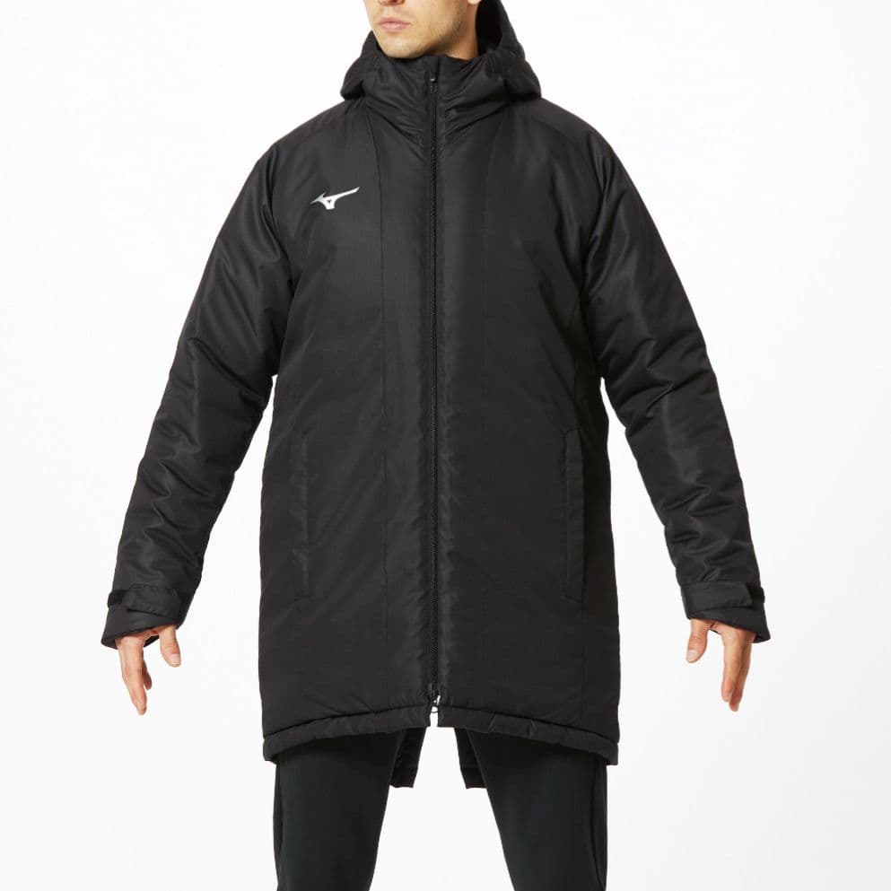 ミズノ【新品未使用】ベンチコート 中綿ブレス サーモミドル丈コート　黒　2XL