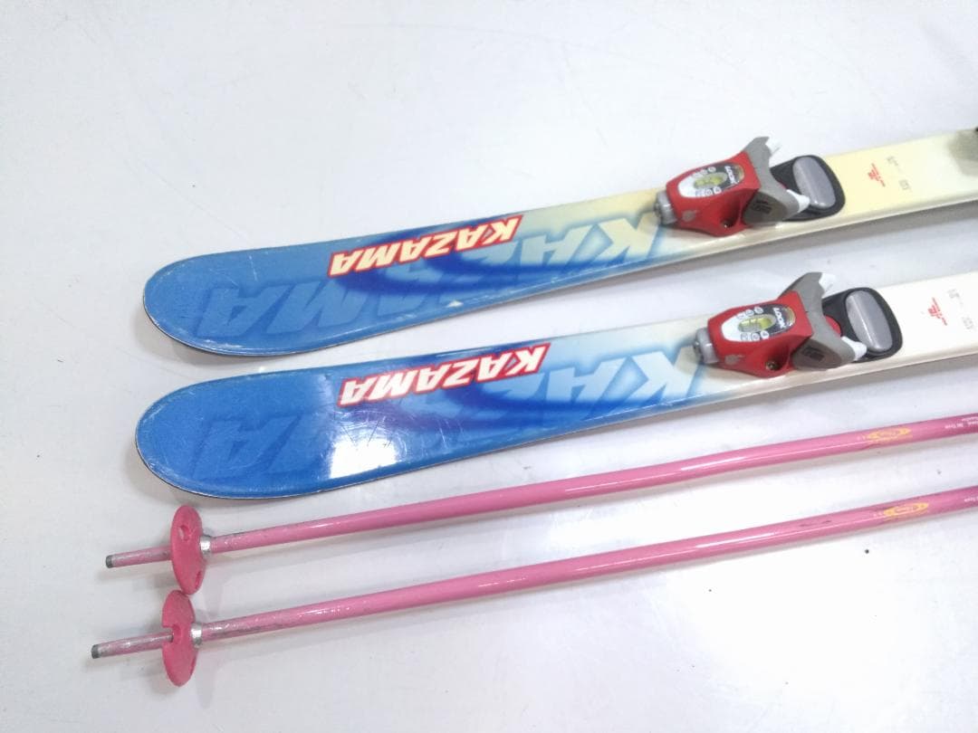 キッズジュニアスキー4点セット カザマ 100cm ブーツ 22cm ◇