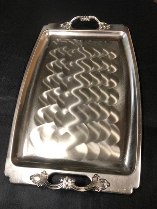 オードブル皿 角型 ステンレス バイキング ビュッフェ　トレイ 角盆 手付