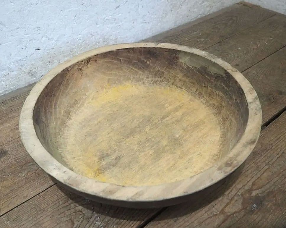 1348 W47cm レトロなこね鉢　捏ね鉢　蕎麦打ち　うどん　古道具　木皿