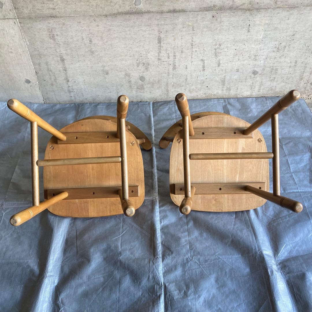 ウィンザーチェア 椅子 リビング ダイニング 2脚 座布団付 木製 家具 レトロ