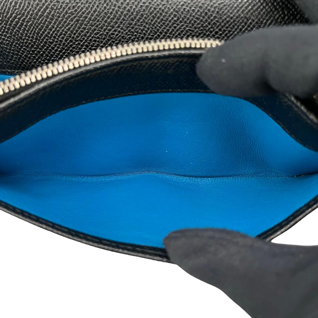 希少✨ブルガリ 長財布 ロゴクリップ グレインレザー ブラック バイカラー