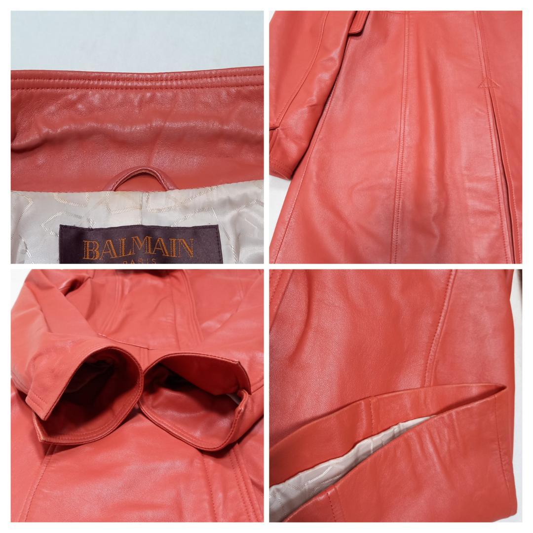 合馬公式アカウント1様✨バルマン ラムレザー ロングコート オレンジブラウン