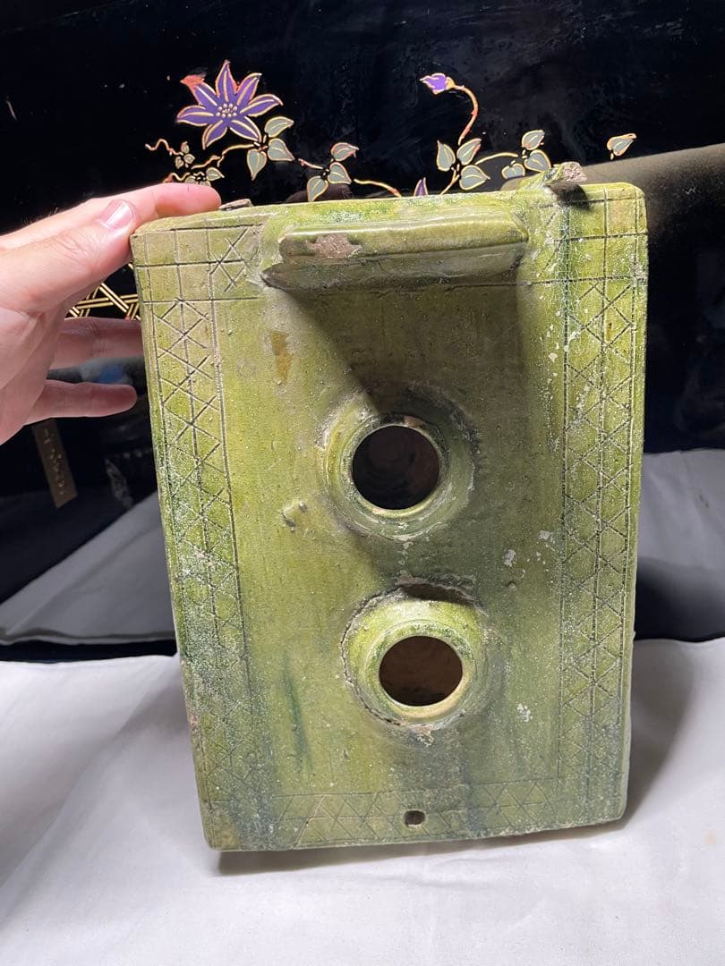 漢緑釉。灶台。漢時代。陶器。古美術。骨董品。舊家蔵出し。稀少品。