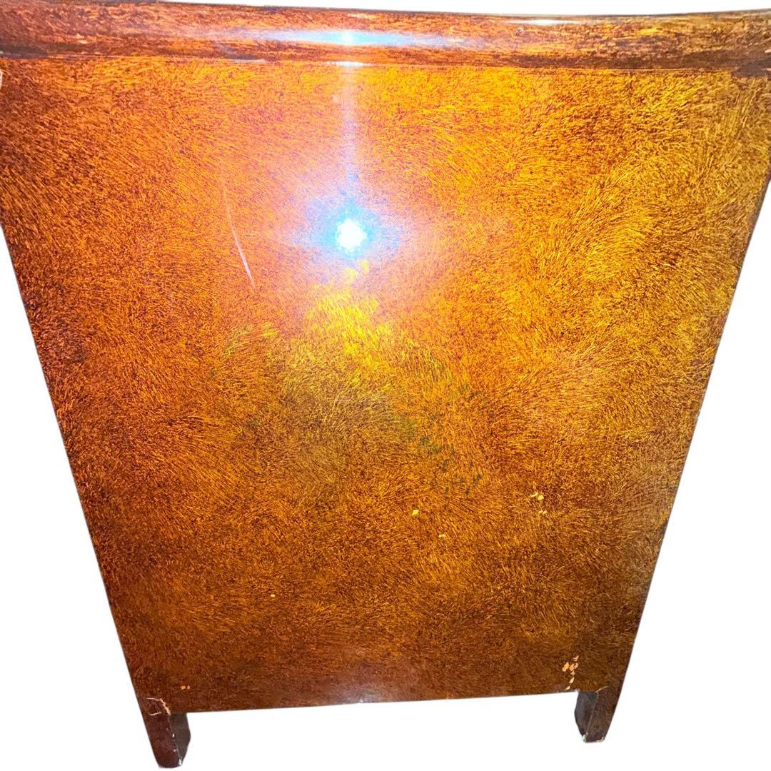 漆塗り調 花鳥図 和家具 収納棚 飾り棚 古家具 和モダン