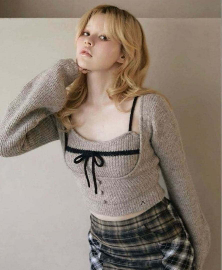 ANDMARY Natalie ribbon set アンドマリー モカ