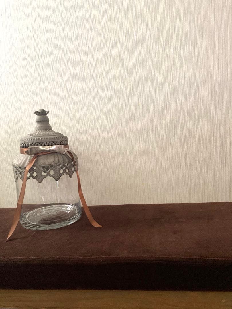 ★フランス・アンティーク・蓋付きキャニスター★蚤の市★ヴィンテージ★ガラス瓶★