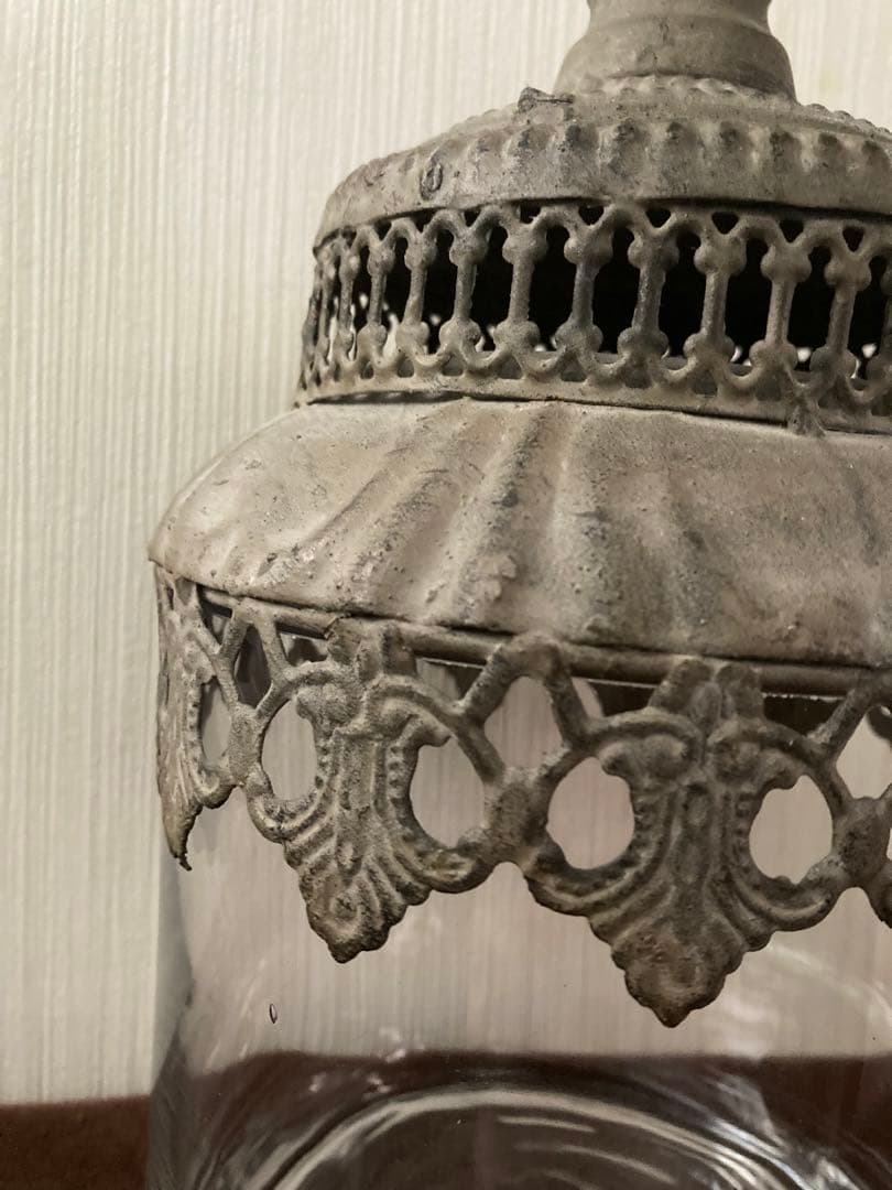 ★フランス・アンティーク・蓋付きキャニスター★蚤の市★ヴィンテージ★ガラス瓶★