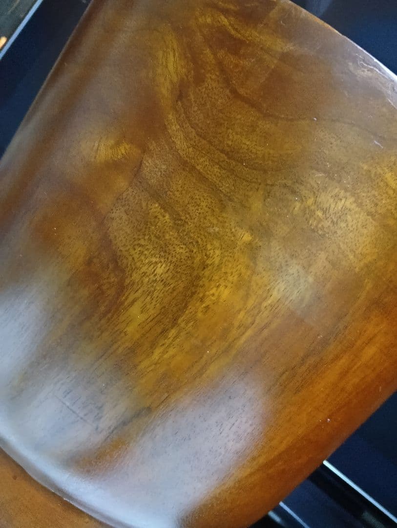 希少　桜屋工業　チーク　無垢材　くり貫き　スツール　男女　２脚