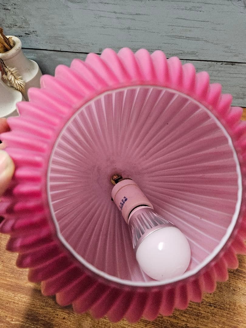 ジャパンヴィンテージ プリーツガラスのペンダントライト 吊り下げ 天井照明