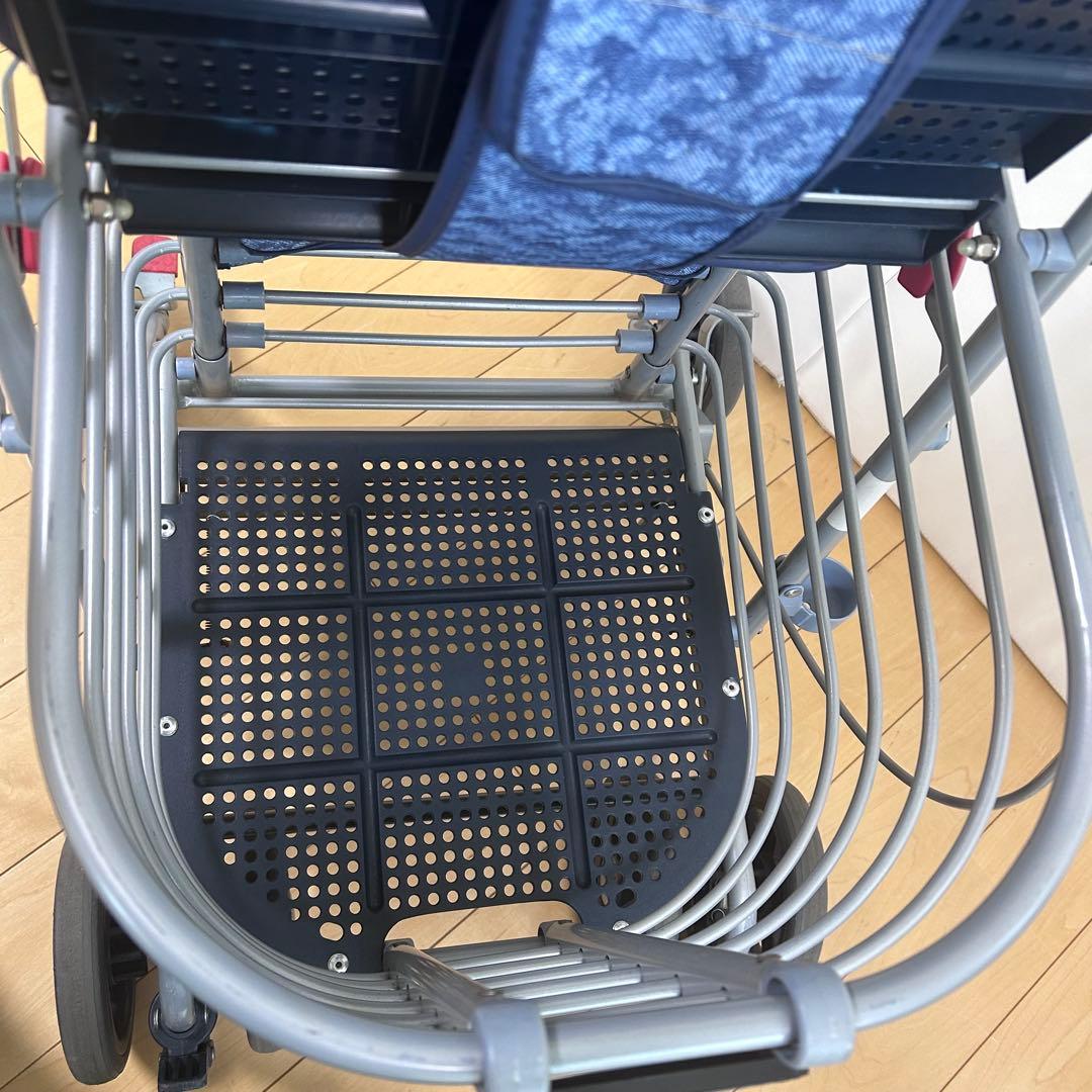 島制作所　シルバーカー　ハーモニーDX レインカバー　折りたたみ式　腰掛け