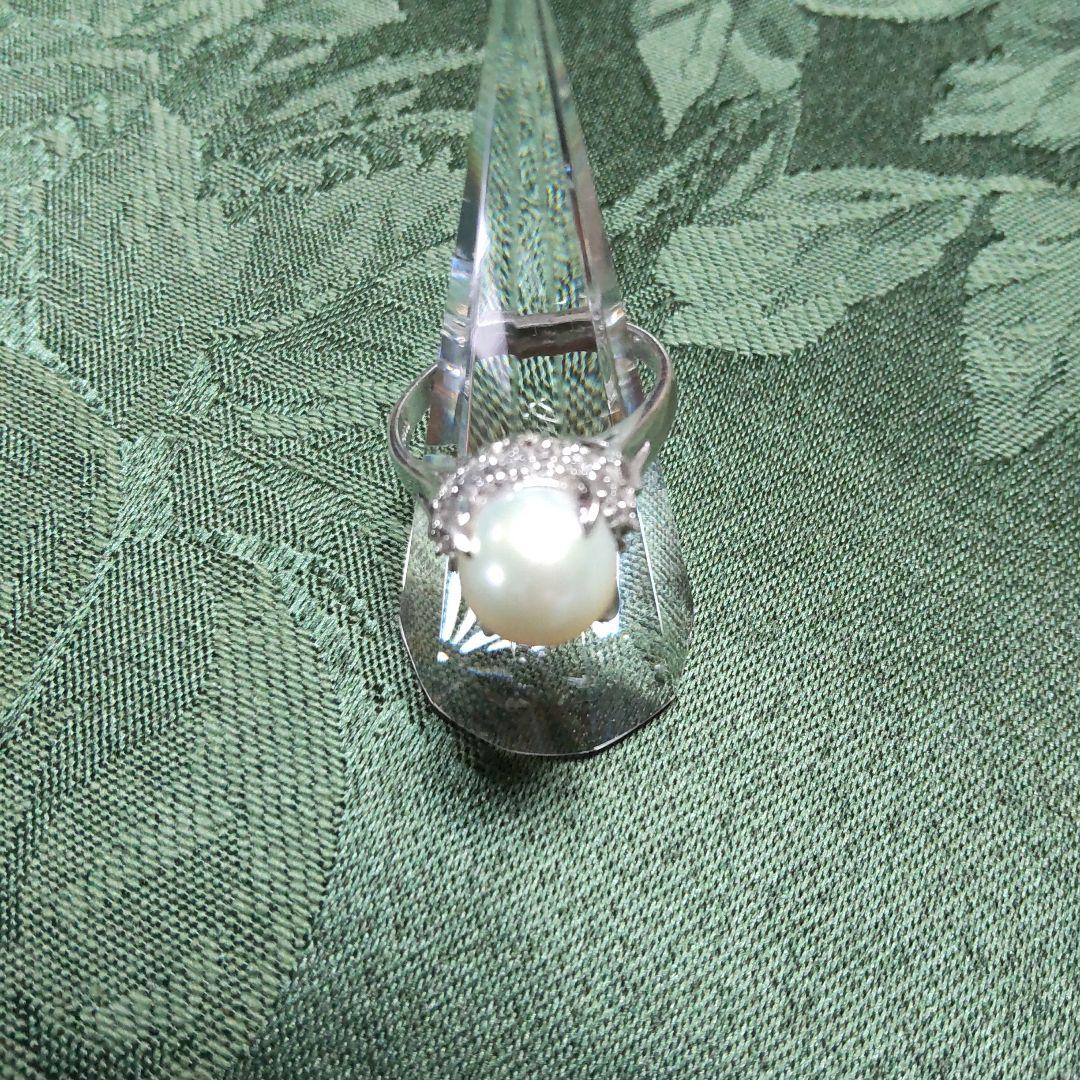 pt900-本真珠9.5㍉玉リング