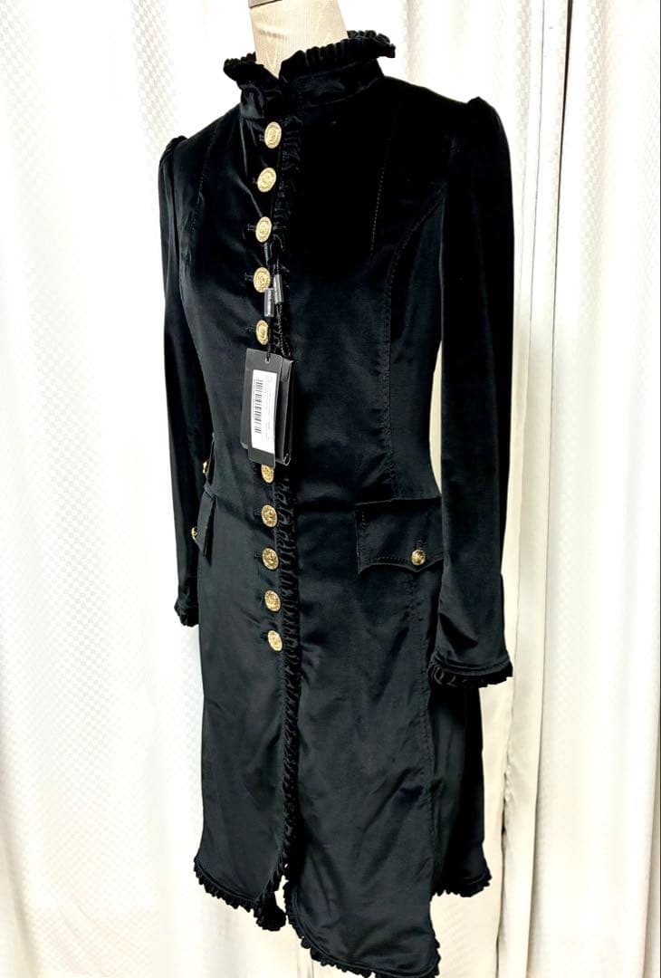 【新品 タグ付き】ドルチェ＆ガッバーナ ベロア コート ブラック 38 希少